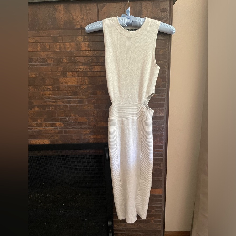 Guess light blue Sleeveless Cutout Midi Dress